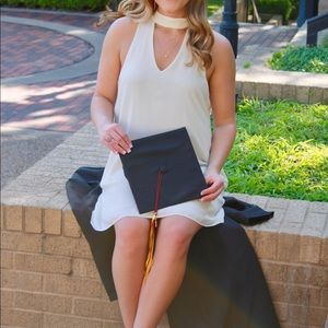 Olivaceous white key hole dress